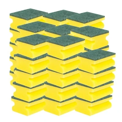 Image of HOMESHOPA Handgrip Scrub Sponges, 40 Pack Non Scratch Extra Hand Grip Super Absorbent Scrubbing Scourer, Dual Sided Dishwashing &amp; Cleaning Scrub, Reusable Washing Up Pads Kitchen Bathroom Pots Pans