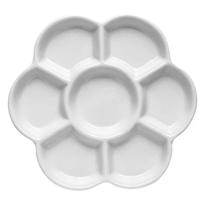 Image of Jackson&#039;s : Ceramic Palette Daisy Porcelain 7 Well 6in (APX.15cm) Diameter