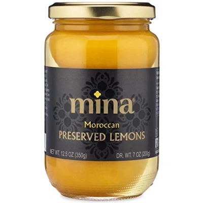 Image of Mina Preserved Lemons 12.5 Ounce Authentic Moroccan Gourmet Beldi Lemons, in Jar, Ideal for Tagine, Couscous, Lemon, Non GMO, Vegan, Keto, Kosher, Gluten Free