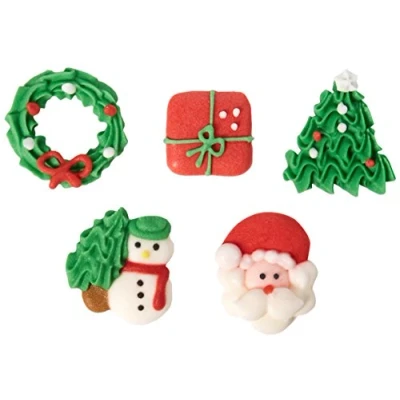 Image of Culpitt Assorted Christmas Edible Sugar Pipings (Pack of 1, Total 250)