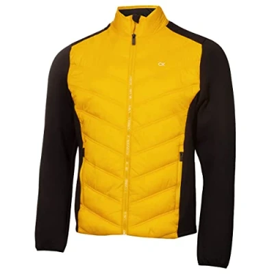 Image of Calvin Klein Mens Frontera Hybrid Golf Jacket Mustard L