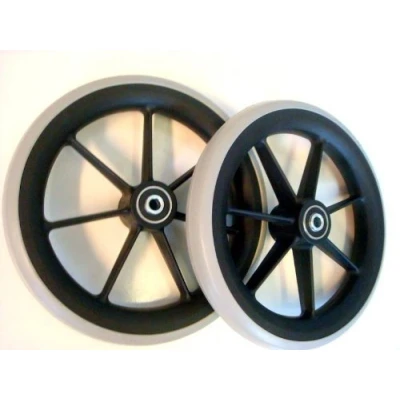 Image of 1 pair of 8&quot; Front Castor Wheels for many Standard Wheelchairs 200x27mm