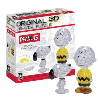 Image of Peanuts Snoopy &amp; Charlie Brown 3D Crystal Puzzle