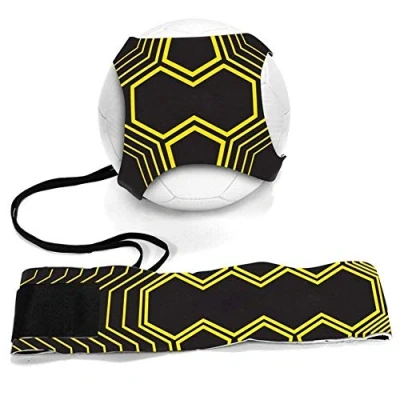 Image of Tioamy Football Kick Trainer Soccer Training Aids Hands Free Throw Sole Practice Equipment for Kids and Adults with Adjustable Belt Elastic Rope Fits Ball 3, 4,and 5