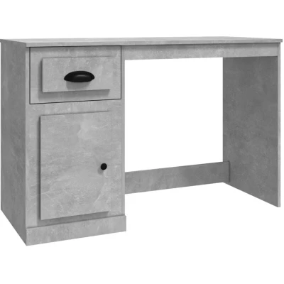 Image of vidaXL Desk with Drawer Concrete Grey 115x50x75 cm Engineered Wood
