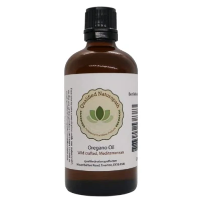 Image of Qualified Naturopath Professional Practitioner Products Oregano Oil of (Min. 80% Carvacrol) 100ml with Dropper Insert