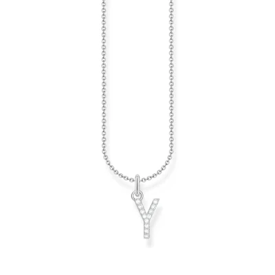 Image of THOMAS SABO necklace letter X gold plated silver with zirconia KE2263 414 14