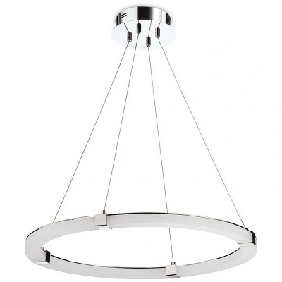 Image of TaccÃ­a Pendant 28W LED Round 3000K, 2500lm, Polished Chrome/Frosted Acrylic