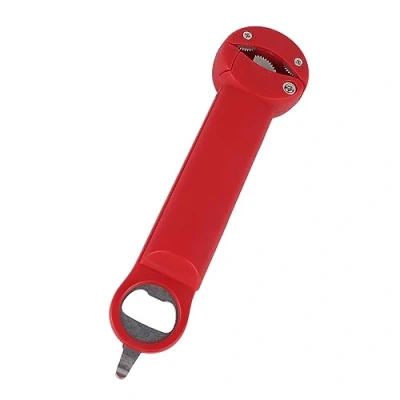 Image of Retractable Bottle Opener, Scientific Lever Principle Multifunctional Jar Opener for Home (Red)