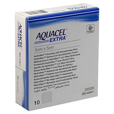 Image of ConvaTec 3673282 AQUACEL Extra Hydrofiber Wound Dressing, 5x5cm (Pack of 10)
