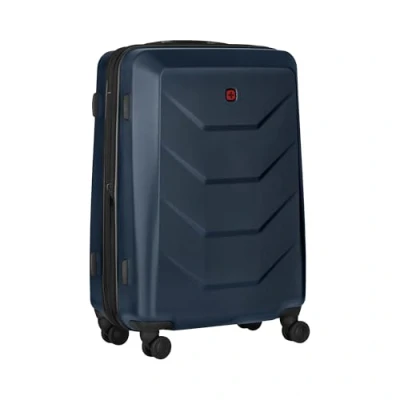 Image of Wenger Prymo Medium Hard Shell Suitcase with 4 Wheels, Trolley, Medium, 59 (67) l, Security Lock, Women Men, Travel Vacation, Blue, 653633