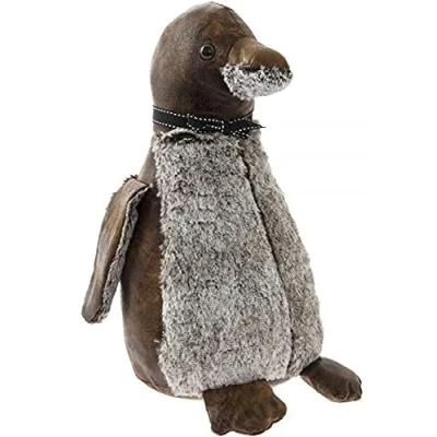 Image of Assorted Doorstop Door Stop Stopper Filled Heavy Faux Leather Novelty Wedge (Penguin Doorstop)