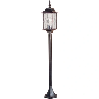 Image of Wexford 1 Light Outdoor Bollard Lantern Black Silver IP43, E27
