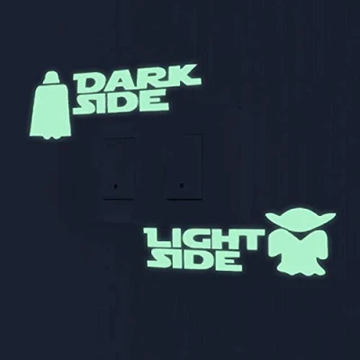 Image of Wall Stickers Glow in The Dark. Decorative Vinyl for Plug or Switch Star Wars Wars. fluorescents. Bright Sheets