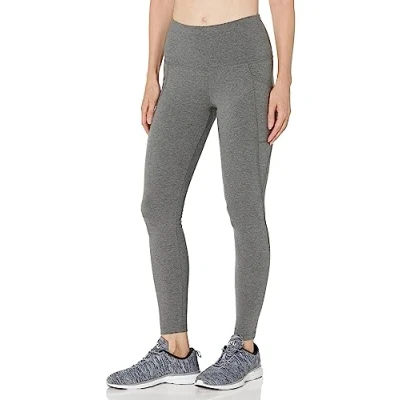 Image of Jockey Women&#039;s Cotton Stretch Basic Ankle Legging with Side Pocket, Charcoal, M