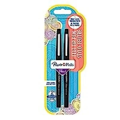 Image of Paper Mate Flair Felt Tip Pens. Black. Pack of 2.