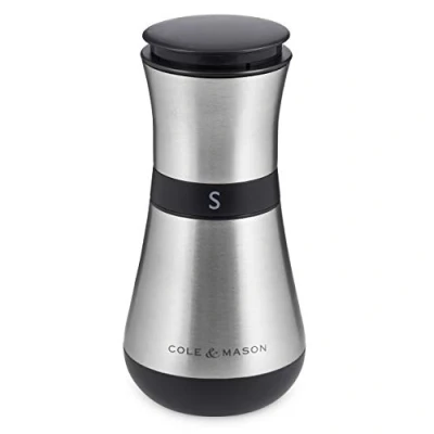 Image of Cole &amp; Mason H321915 Henley Salt Mill, Adjustable Ceramic Grind, Inverta, Stainless Steel, 135 mm, Single, Includes 1 x Grinder