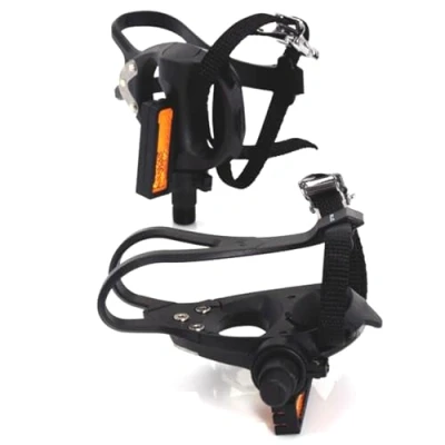 Image of XLC PD R01 Road 9/16&quot; Platform Bike Pedals with Toe Strap