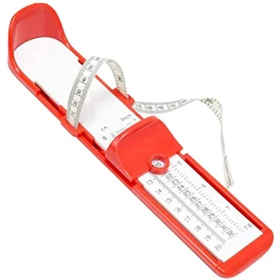 Image of Foot Measuring Device Shoe Gauge Ruler Width Length Tool for Kids Adult (red)