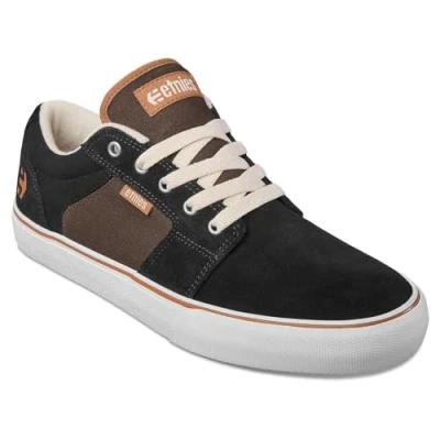 Image of Etnies Barge Trainers, Men&#039;s, Size: 8, Black/brown Leather and textile