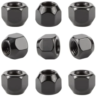 Image of GAsuppply 20 x Open Wheel Nuts M12 1.5, SW19 Cone 60, Suitable for: Hyundai KIA Mazda Citroen, for Alloy Wheels (Black)