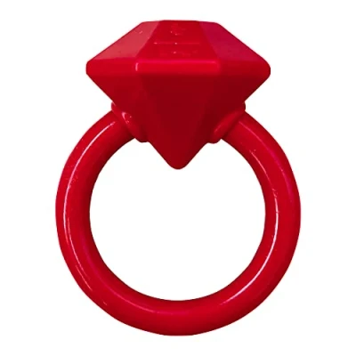 Image of SodaPup Diamond Ring Durable Teething for Puppies and Aggressive Chewers Red Speckled Medium