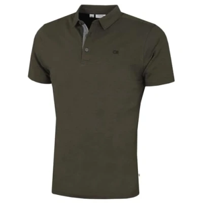 Image of Calvin Klein Mens Prep Campus Golf Polo Shirt Olive M