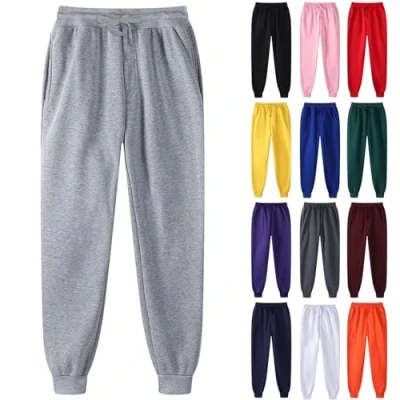 Image of Joggers for Women Petite Ladies Sweatpants Casual Jogging Bottoms Pants Athletic Active Running Gym Workout Yoga Drawstring Elastic Waist Lounge Trousers UK Size Grey XL