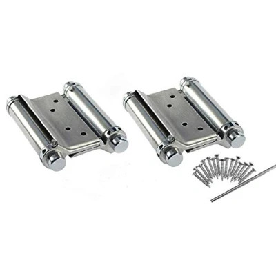Image of 2Pcs 76mm 3&#039;&#039; Cafe Saloon Door Hinges Double Action Spring Hinge Stainless Steel Self Closing (Silver)