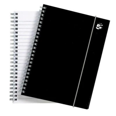 Image of New. 5 Star Notebook Wirebound Polypropylene Elasticated 80gsm A5 Black [Pack 6]