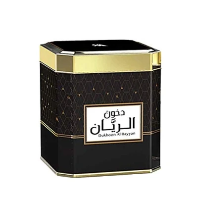 Image of Swiss Arabian Dukhoon Al Rayyan Delightful Oud Incense Majestic blend of Green Floral, deep Musk, Amber Notes Luxury Home Fragrance Use with Charcoal/Electric Bukhoor Burner (Mabkhara) 125g