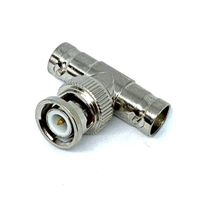 Image of MainCore BNC Male to 2 x Female Sockets In T Design Splitter Adapter Connector Plug Coax