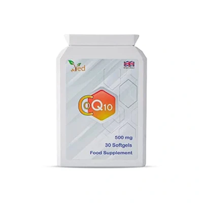 Image of VED Co Enzyme Q10, Naturally Fermented Ubiquinone, 500mg 30 Softgels.