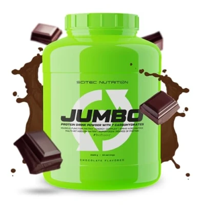 Image of Scitec Nutrition Jumbo High Calorie Weight Gainer with Multi Component Protein Amino Acid Matrix Metabolic Superfood Blend, 3,52 kg, Chocolate