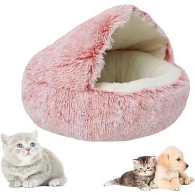 Image of Cozy Cocoon Pet Bed, Winter Plush Bed,Cozy Bed for Dogs, (Pink,Short Velvet, 50 * 50cm)