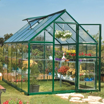 Image of 6&#039;x10&#039; Palram Canopia Hybrid Walk In Green Polycarbonate Greenhouse (1.8x3m)