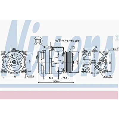 Image of 1135290 AC compressor NISSENS 89060 V5 12V PAG 46 R134a with oil CITROËN: Xantia Hatchback