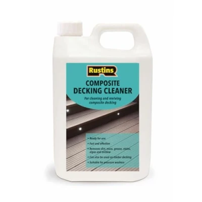Image of Rustins Composite Decking Cleaner Effective Mold and Mildew Remover Deep Cleaning Solution for Decks, Patios, Outdoor Spaces 4 litre