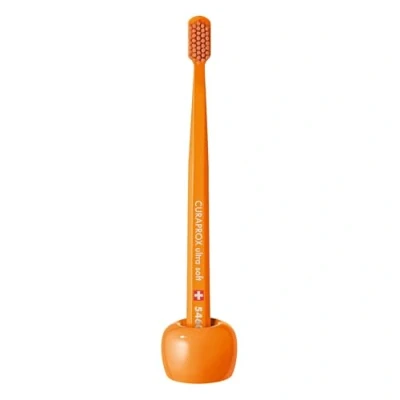 Image of Curaprox toothbrush holder, ceramic foot, orange, 1 piece