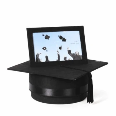 Image of Black Suede Graduation Hat/Box style 4&quot; x 6&quot; Frame