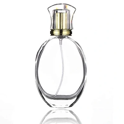 Image of Enslz 50ml 1.7 oz Vintage Pumpkin Shape Spray Bottle Refillable Crystal Glass Atomizer Empty Fine Mist Perfume Bottles (Oval)