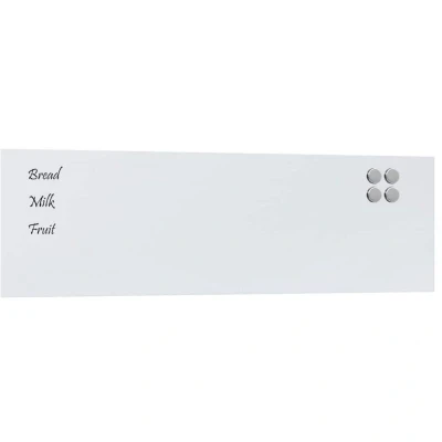 Image of vidaxl White Wall Mounted Magnetic Board Tempered Glass 100x30cm for Home/Office/School use Board/Message