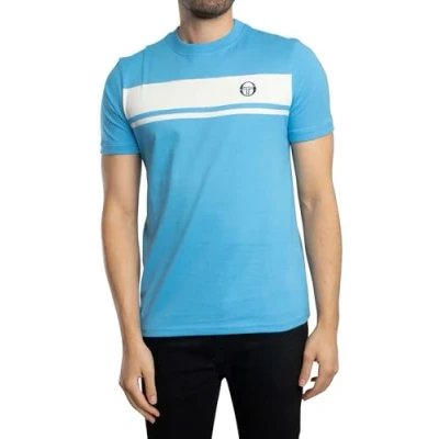 Image of Sergio Tacchini Master TEE Print Tshirt, Men&#039;s, Size: Large, Azure blue/gardenia