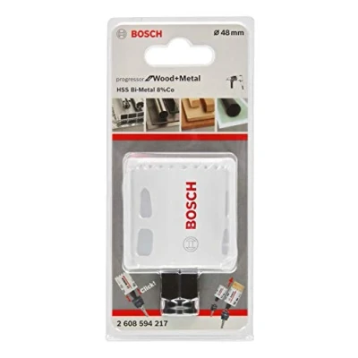 Image of BOSCH Bi Metal Hole Saw (for Wood and Metals, 8% Cobalt Alloy, Progressive Tooth Design, Ø 48 mm, Accessory Drills)