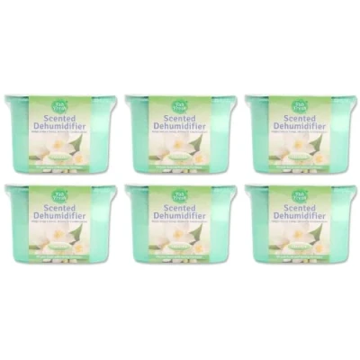 Image of Dehumidifier for Home Damp Kitchen Wardrobe Office Caravan Garage Bathroom Basement Air Purifier (Green Box Jasmine Scent 500ml, 6 Pack)