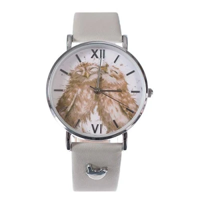 Image of Wrendale Designs &#039;Birds Of A Feather&#039; Owl Leather Watch