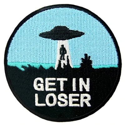 Image of Get in Loser X Files UFO Alien Patch Embroidered Applique Iron On Sew Emblem