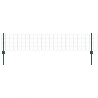 Image of vidaXL Euro Fence with 22 U Posts Green 0,4x50 m Steel
