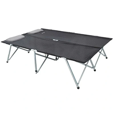 Image of Outwell 470047 Foldaway Double Bed, 132cm x 192cm 45cm, Black/Silver