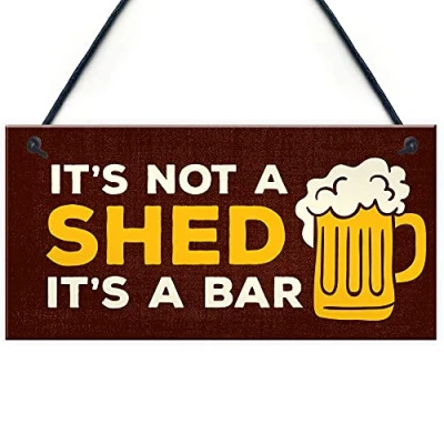 Image of RED OCEAN Not A Shed Its Bar Sign Funny Rude Man Cave Garage Pub Beer Gift